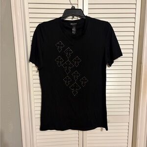 Platinum Plush Women's  Black V-Neck Tee